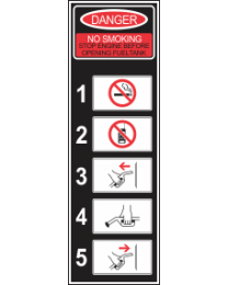 No Smoking Stop Engine Before Opening Fuel Tank Sign