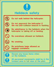 Helideck Safety Instructions Sign