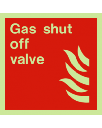 Gas shut off valve sign