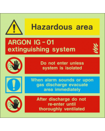 Hazardous area argon IG-01 extinguishing system Sign