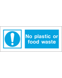 No plastic or food waste sign