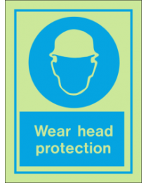 Wear head protection sign
