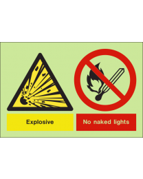 Explosive No naked lights sign