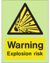 Warning explosion risk sign