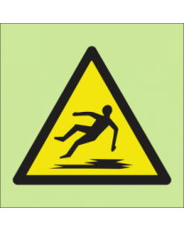 Warning slippery surface sign