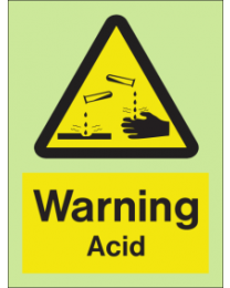 Warning acid sign