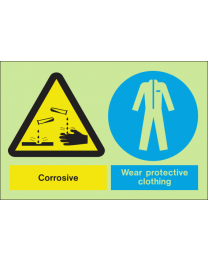 Corrosive wear protective clothing sign