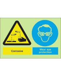 Corrosive wear eye protection sign