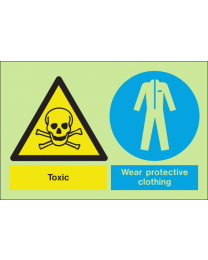 Toxic wear protective clothing sign