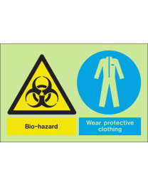 Bio-hazard wear protective clothing sign