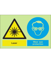 Laser wear eye protection sign