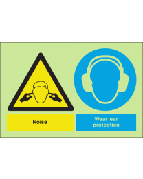 Noise wear ear protection sign