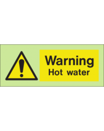 Warning hot water sign