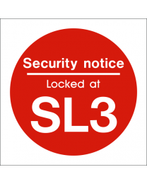 Security notice locked at SL3 sign