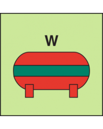 Fixed fire-extinguishing installation-water sign