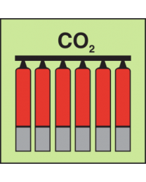 Fixed fire-extinguishing battery-CO2 sign