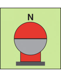 Fixed fire-extinguishing bottle placed in protected area-Nitrogen sign