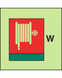Fire hose and nozzle- water sign