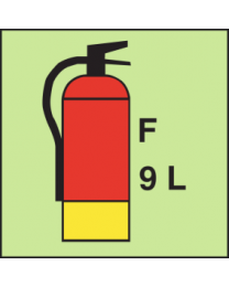 Fire extinguisher foam 9L Sign