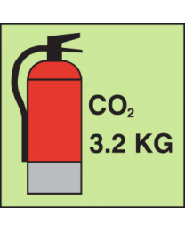 Fire extinguisher CO2   3.2KG Sign