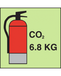 Fire extinguisher CO2   6.8KG Sign