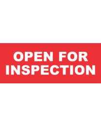 Open For Inspection Banner 