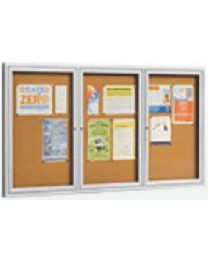 Cork Notice Board with Triple Swing Doors
