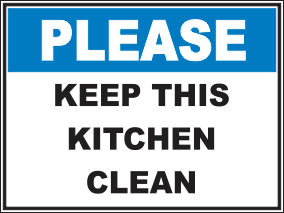 clean kitchen signs