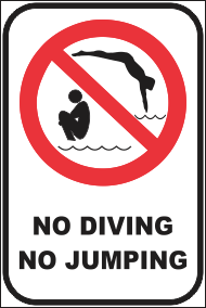 No Diving No Jumping Sign