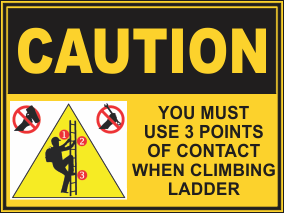 Warning Use 3 Points of Contact sticker 3 Pack oh&s safety compliant 